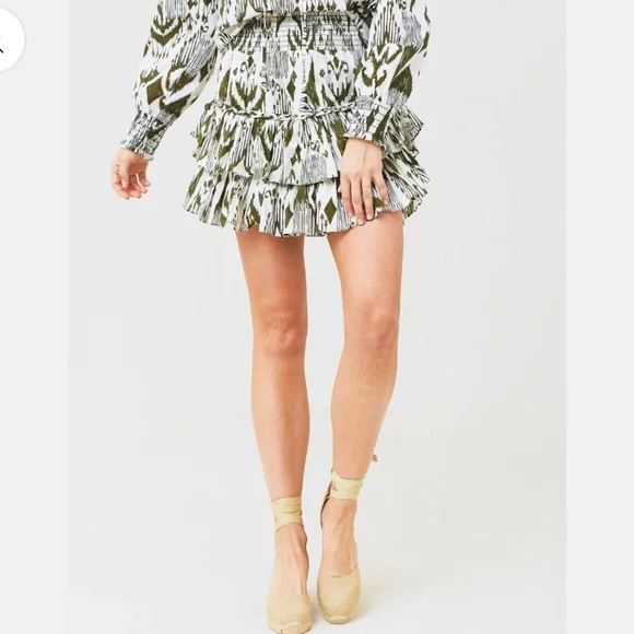 MISA LOS ANGELES Evienne Ikat Print Tiered Mini Skirt XS - Picture 5 of 12